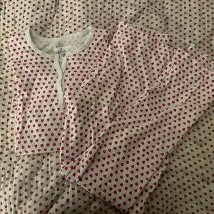 PINK HEARTS ROLLER RABBIT PAJAMAS SIZE SMALL